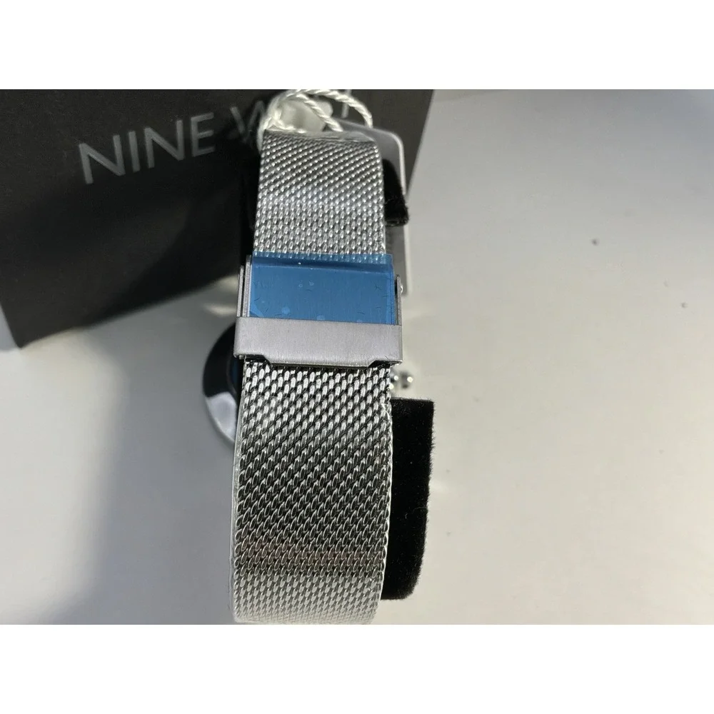 Nine West Women's Liana Watch Silver Tone Mesh Band New In Box‎